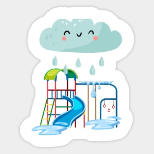 Kids rainy day playground Sticker